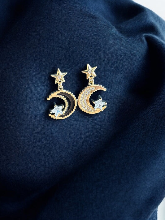 Aretes Luna Yin y Yang